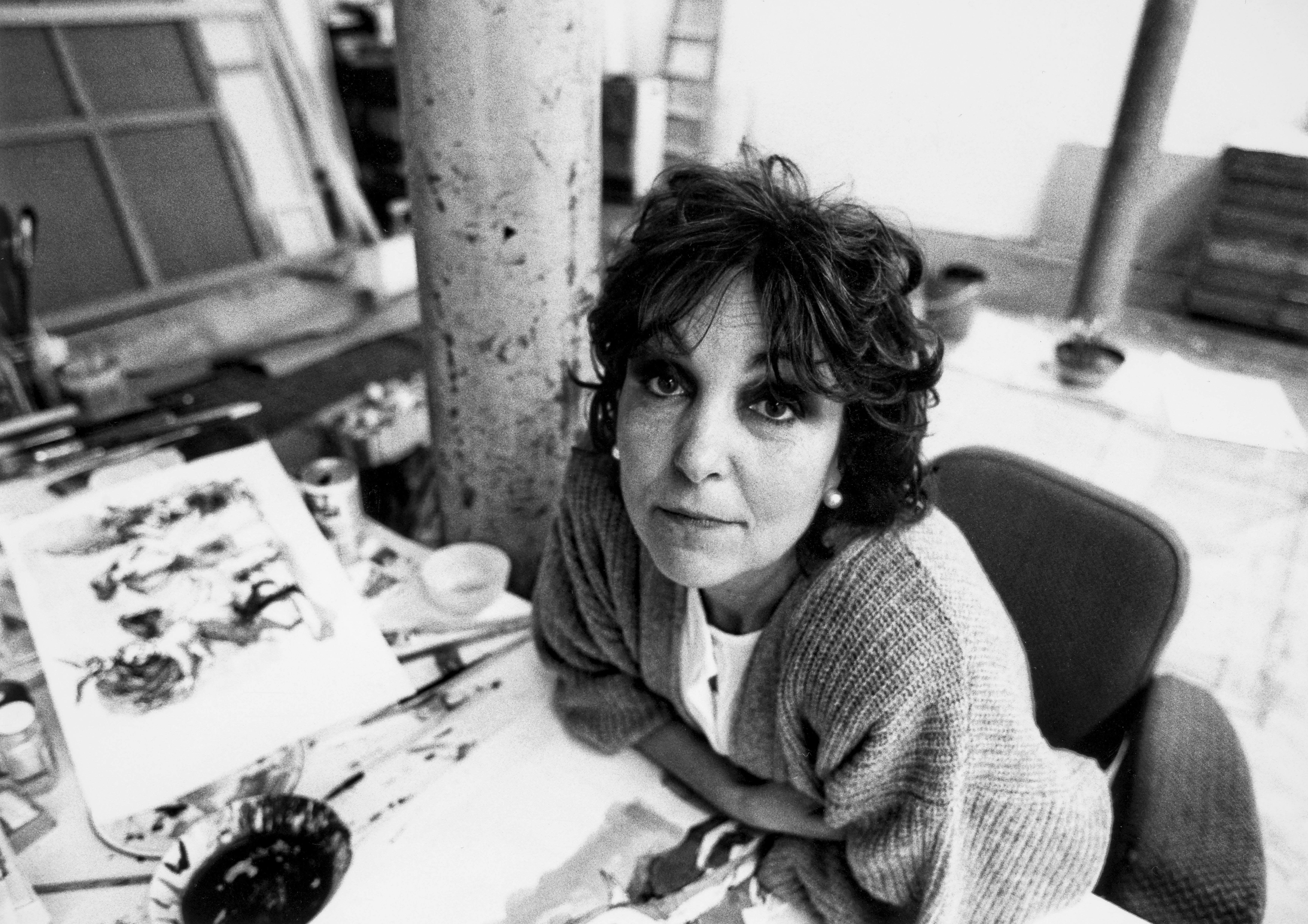 Paula Rego in haar atelier, maart 1987 Foto: Michael Ward / The Times