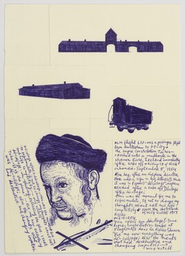 Joseph Sassoon Semah (*1948), הסתר פנים - HeSTeR PaNIM - HIDDEN FACE, 2021, pen and collage on paper, courtesy of the artist