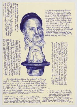 Joseph Sassoon Semah (*1948), הסתר פנים - HeSTeR PaNIM - HIDDEN FACE, 2021, pen and collage on paper, courtesy of the artist
