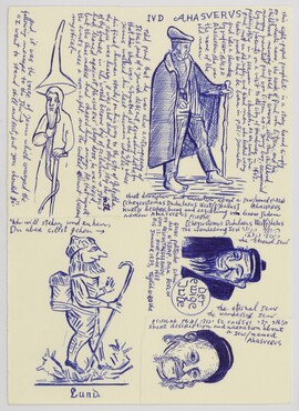 Joseph Sassoon Semah (*1948), הסתר פנים - HeSTeR PaNIM - HIDDEN FACE, 2021, pen and collage on paper, courtesy of the artist