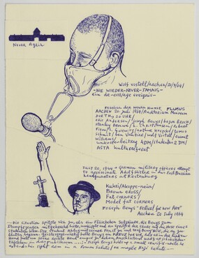Joseph Sassoon Semah (*1948), הסתר פנים - HeSTeR PaNIM - HIDDEN FACE, 2021, pen and collage on paper, courtesy of the artist
