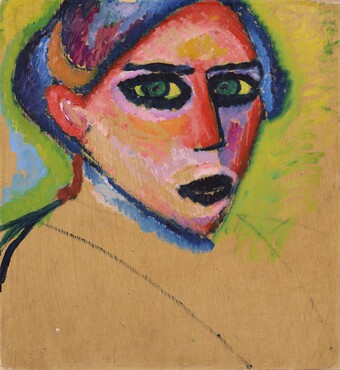 Alexej von Jawlensky, Vrouwenkop, 1911, olieverf op karton, Kunstmuseum Den Haag 