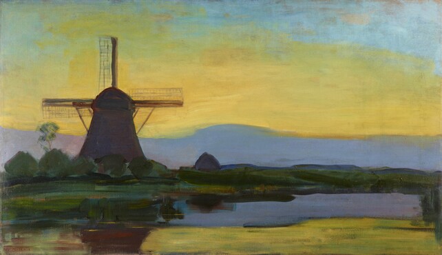 Piet Mondriaan, Oostzijdse molen bij avond, circa 1907-1908, Kunstmuseum Den Haag