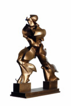 Umberto Boccioni (1882-1916), Forme uniche della continuità nello spazio (Unieke vormen van continuïteit in de ruimte), 1913 Brons, 116,6 x 41,6 x 89 cm Kunsthalle Mannheim, langdurig bruikleen Landes Baden-Württemberg.