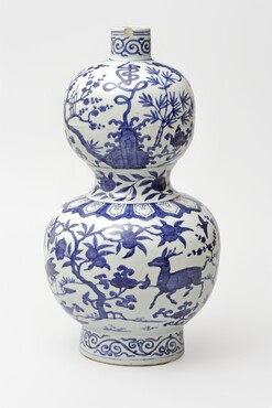 Fles met het karakter Shou (lang leven), Chinees porselein, 1522-1566