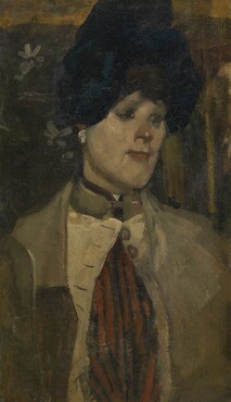 George Hendrik Breitner (1857‐1923) Portret van een chanteuse, 1880 olieverf op doek 65,5 x 37,5 cm Koninklijk Museum voor Schone Kunsten Antwerpen, Lukasart in Flanders, foto Hugo Maertens