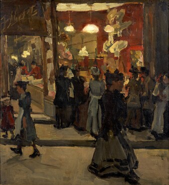 Isaac Israëls (1865‐1934) Hoedenwinkel van Mars op de Nieuwendijk te Amsterdam, 1893 olieverf op doek 64,5 x 69,5 cm Groninger Museum