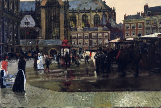 George Hendrik Breitner (1857‐1923) De Dam (De Nieuwe Kerk te Amsterdam), 1891 olieverf op doek 102 x 152,5 cm Singer Laren