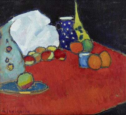 Alexej von Jawlensky (1864-1941), Rode tafel, ca. 1907, Olieverf op karton, 59,8 x 66,1 cm, Kunstsammlungen Chemnitz Museum Gunzenhauser