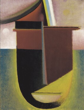 Alexej von Jawlensky (1864-1941), Abstracte kop: Licht en duisternis / Duizend en één nacht (IX N. 11), 1925, Olieverf op karton, 42,5 x 32,5 cm, Museum Wiesbaden
