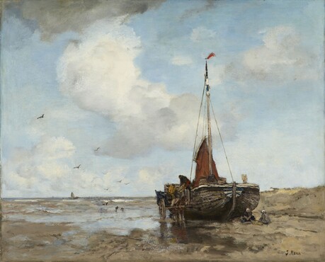 Anton Mauve (1838-1888) Fishing Boat on the Beach, 1882, Oil on canvas, 115 x 172 cm, Gemeentemuseum Den Haag. Gift of the Friends of Gemeentemuseum Den Haag, 1887