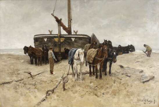 Anton Mauve (1838-1888), Fishing Boat on the Beach, 1882, Oil on canvas, 115 x 172 cm, Gemeentemuseum Den Haag. Gift of the Friends of Gemeentemuseum Den Haag, 1887