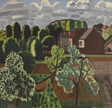 Jean Brusselmans,  Sunny Brabant Landscape, 1940, Oil on canvas, 98 x 103 cm,  Groeningemuseum