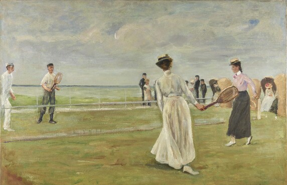 Max Liebermann (1847 - 1935), Tennisspieler am Meer (1.Version) (Tennis Players by the Sea (first version), 1901, Oil on canvas, 69,5 x 100 cm, Museum der Westküste