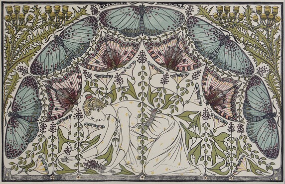 Theo Nieuwenhuis (1866-1951) Kalenderblad juni 1898 (detail), 1897 Litho op papier Gemeentemuseum Den Haag