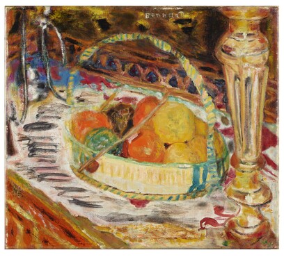 Pierre Bonnard (1867-1947,) Panier de fruits sur le buffet (Fruitmand op het buffet / Basket of Fruit on Sideboard), 1924, Kunstmuseum Den Haag.