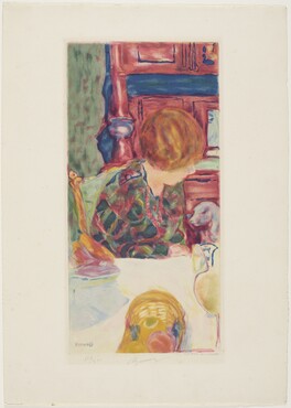 Jacques Villon [1875-1963] naar Pierre Bonnard [1867-1947] La femme au chien (Dame met hond), 1924 kleurenets Kunstmuseum Den Haag