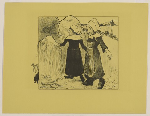 Paul Gauguin [1848-1903] Joies de Bretagne (Geneugten van Bretagne), uit de prentenserie Volpini, 1889 zinkografie Kunstmuseum Den Haag