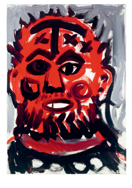 Analytisch Zelfportret (Rocker), 1991, olieverf op doek, 100 x 70 cm, Birkelsche Stiftung für Kunst und Kultur