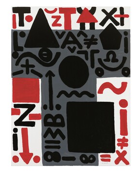 A.R. Penck, Vorstoß, dispersieverf op linnen, 160 x 120 cm.