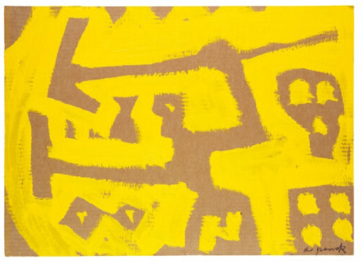 A.R. Penck, Guerriero Artistico, 1990 Dispersieverf op golfkarton, 50 x 70 cm / Galerie Michael Werner