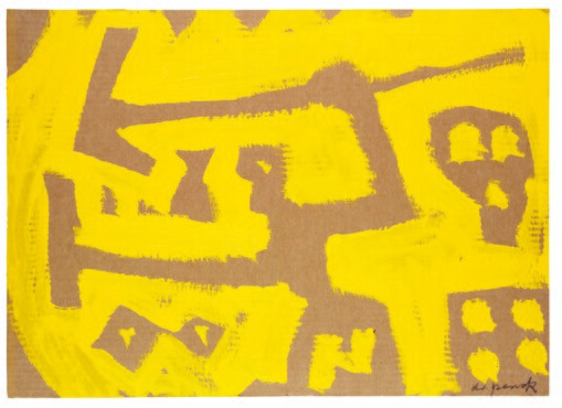 A.R. Penck, Guerriero Artistico, 1990, Dispersion on corrugated cardboard 50 x 70 cm, Galerie Michael Werner