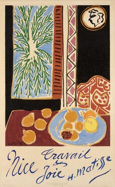 Henri Matisse, Nice travail et joie H. Matisse, 1947,  lithografie, inkt op papier, 100,0 cm x 61,0 cm, Kunstmuseum Den Haag. 