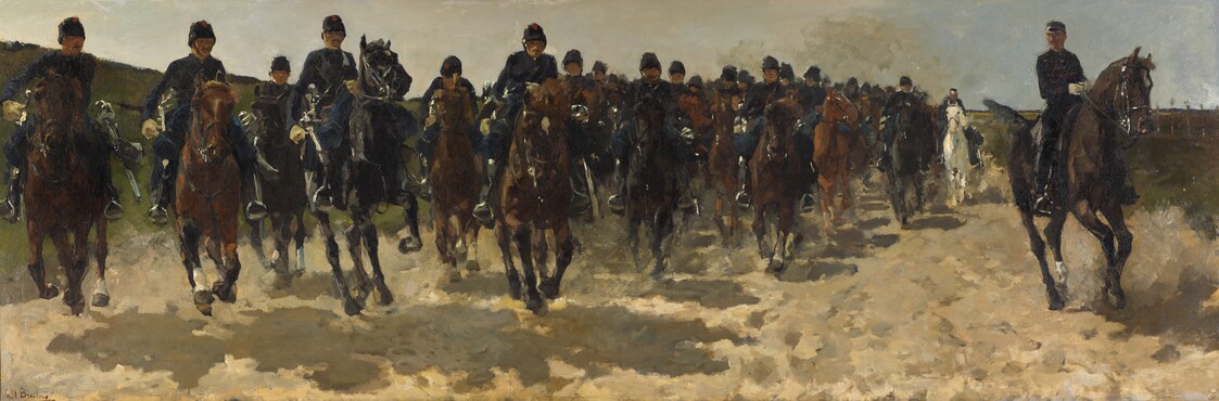 George Hendrik Breitner, Cavalry, 1883-1888, oil on canvas, 100,6 x 300.3 cm, Kunstmuseum Den Haag.