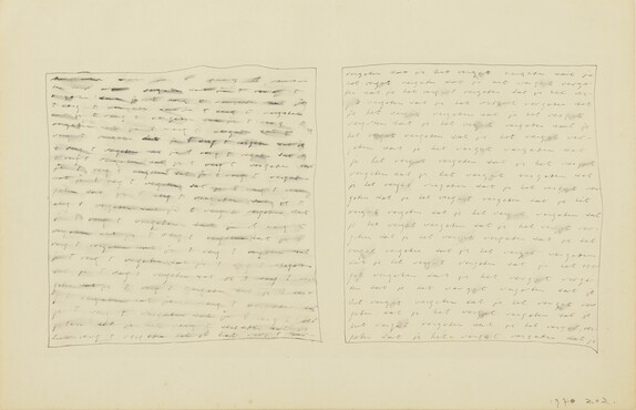 Gerard Verdijk, Vergeten dat je me vergat, 1970, 31,0 x 48,0 cm, grafietpotlood op papier, Kunstmuseum Den Haag. 