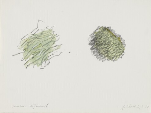 Gerard Verdijk, Structure Different, 1982, 23,4 x 31,2 cm, gemengde techniek; potlood en verf op papier, Kunstmuseum Den Haag. 