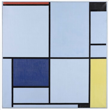 Piet Mondriaan, Tableau 1 (Schilderij 1), 1921, olieverf op doek, 103 x 100 cm, Kunstmuseum Den Haag
