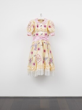 Grayson Perry, Claire's Coming Out Dress (yellow), 2000, Courtesy the artist and Victoria Miro