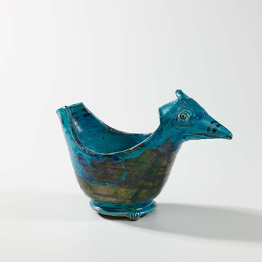 Harm Kamerlingh Onnes, Eendenbakje, 1956, polychroom geglazuurd aardewerk, hoogte 15,5 cm, Kunstmuseum Den Haag.