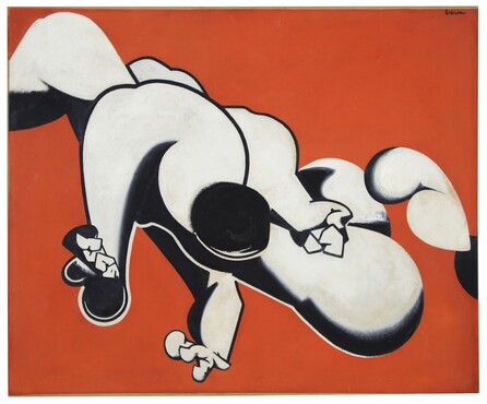 Boris Lurie, Combat, 1951, olieverf op masoniet, 76,8 x 92,1 cm, Boris Lurie Art Foundation