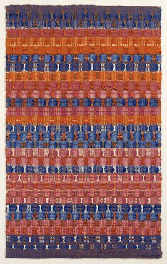 Anni Albers  Red and Blue Layers, 1954  Katoen  61,6 x 37,8 cm  The Josef and Anni Albers Foundation