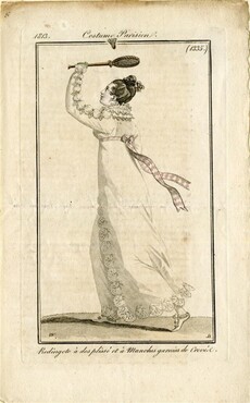 Modeprent van een Redingote, Journal des Dames et des Modes, 1813, Kunstmuseum Den Haag