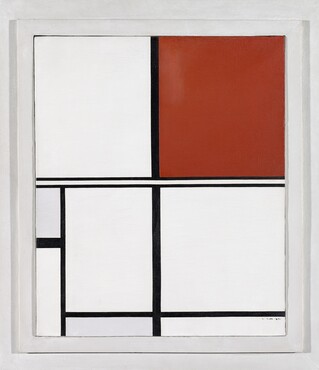 Marlow Moss, Wit, zwart, rood en grijs, 1932. Kunstmuseum Den Haag. Foto: Alice de Groot. 