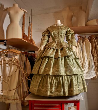 Dress, ca. 1858, used for fashion shows in the early years of the collection, mannequinage room, Kunstmuseum Den Haag. Photo: Alice de Groot