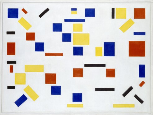 Bart van der Leck, Composition No.8, 1917, oil on canvas, 95 x 130 cm, Kunstmuseum Den Haag