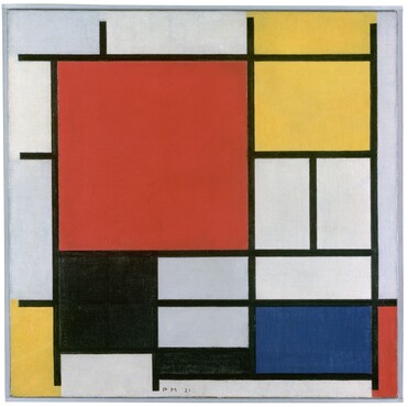 Piet Mondriaan [1872-1944], Compositie met groot rood vlak, geel, zwart, grijs en blauw, 1921, Olieverf op doek, 59,5 x 59,5 cm, Kunstmuseum Den Haag 