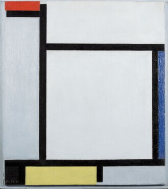 Piet Mondriaan (1872 - 1944), Compositie met rood, blauw, zwart, geel en grijs, 1921, olieverf op doek, 39,5 x 35 cm, Kunstmuseum Den Haag