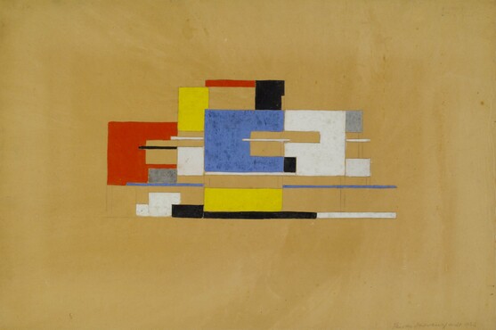 Theo van Doesburg, Ontwerp van de westgevel van Maison Particulière, 1923, Collectie Het Nieuwe Instituut