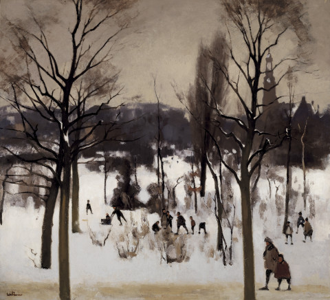 Willem Witsen (1860 - 1923) Wintergezicht Oosterpark  Amsterdam  Olieverf op doek  100 x 110,5 cm  Singer Laren 