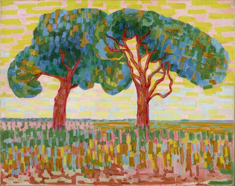 Jacoba van Heemskerck [1876-1923], Twee bomen, 1910, olieverf op doek, Kunstmuseum Den Haag - schenking particuliere collectie, 1984 