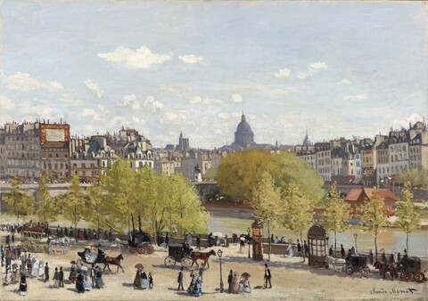 Schilderij ‘Quay du Louvre, 1867’ van Claude Monet in Kunstmuseum Den Haag tentoonstelling 2025 Schilderij ‘Quay du Louvre, 1867’ van Claude Monet in Kunstmuseum Den Haag tentoonstelling 2025