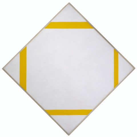 Piet Mondriaan [1872-1944], Compositie met gele lijnen, 1933, Olieverf op doek, 80,2 x 79,9 cm, Kunstmuseum Den Haag. Geschonken door de Bewonderaars van P.C. Mondriaan