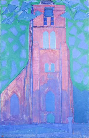 Piet Mondriaan (1872 - 1944), Zeeuwsche kerktoren, 1911, Olieverf op doek, 114 x 75 cm, Kunstmuseum Den Haag